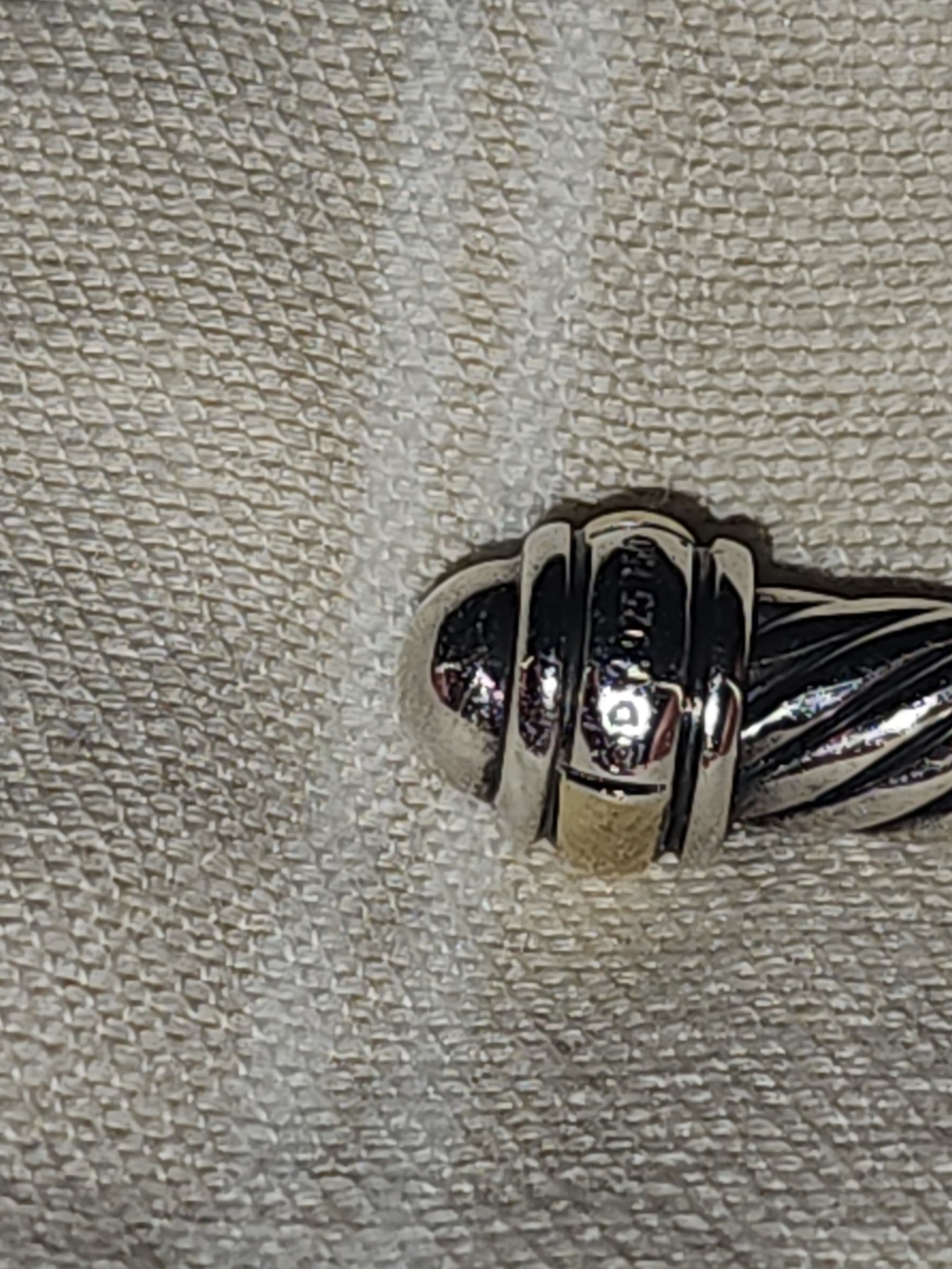 David Yurman Classic Cable Cuff Bracelet in Silver and Gold - Picture 3 of 5
